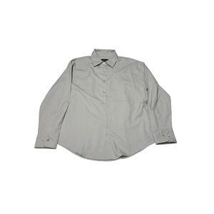 BYLT Premium Basics Mens Medium Grey Pinstripe Long Sleeve Button Down Shirt